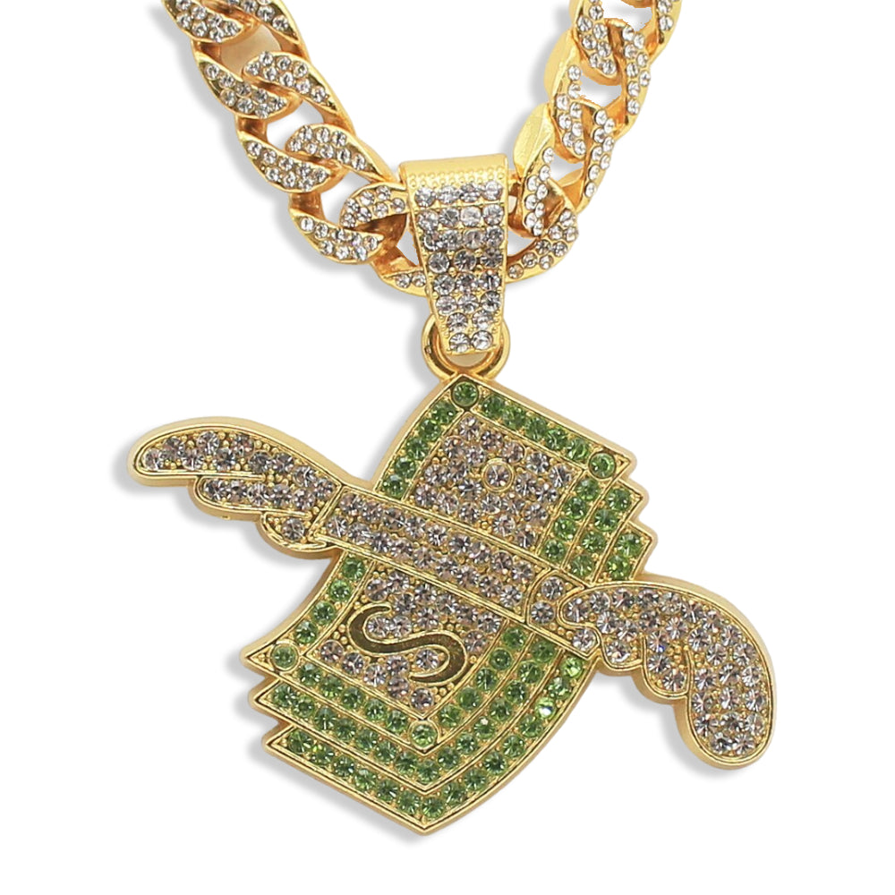 Iced Out Money Dollar 2024 Symbol Luxury Necklace