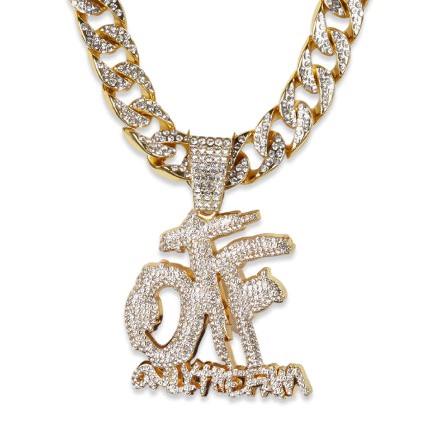 Pendentif Pharaon King Toutânkhamon Avec Chaîne Cubaine 6mm 24 Pendentif Pharaon King Toutânkhamon Avec Chaîne Cubaine 6mm 24