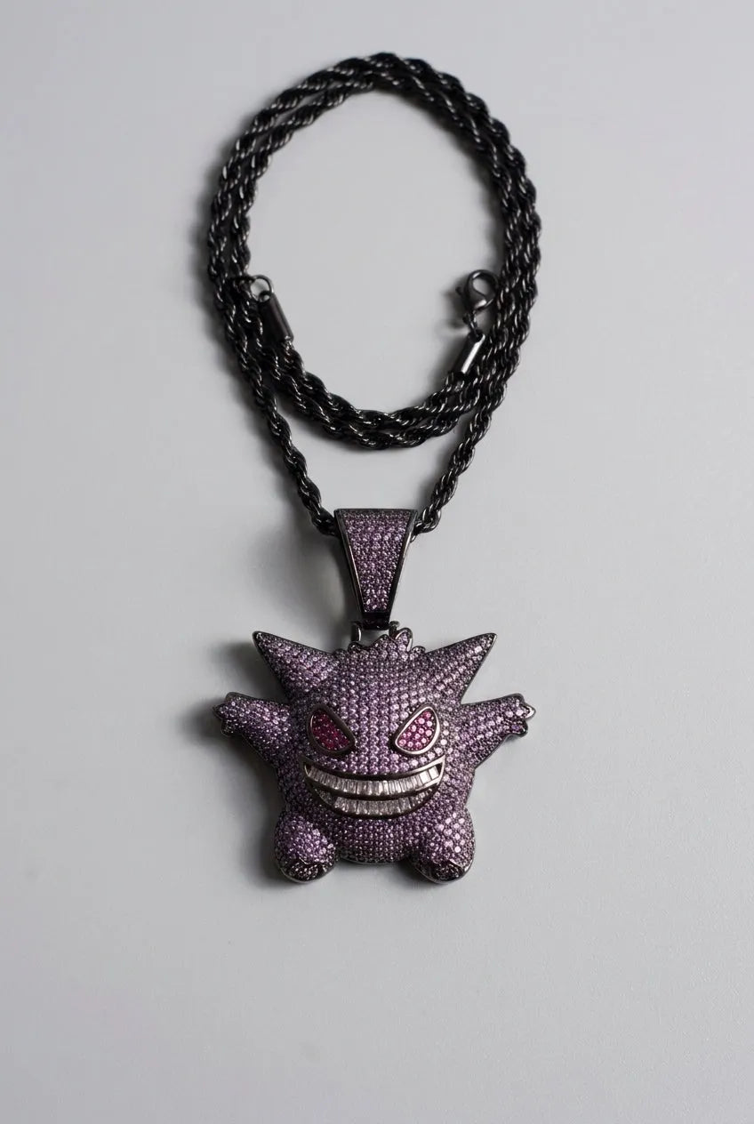Collier Ectoplasma - Pendentif iced violet sur chaine corde