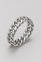 Cuban Ring in Silver-Tone — presentation — silver