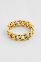 Cuban Chain Ring in Gold-Tone — presentation — Gold-tone
