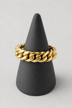 Cuban Chain Ring in Gold-Tone — stand — Gold-tone