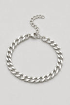 5mm Silver-tone Cuban Link Bracelet — presentation — Silver-tone