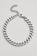 7mm Silver-tone Cuban Link Bracelet — presentation — Silver-tone