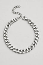 7mm Silver-tone Cuban Link Bracelet — presentation — Silver-tone
