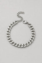 13mm Silver-Tone Cuban Link Bracelet — presentation — Silver-tone