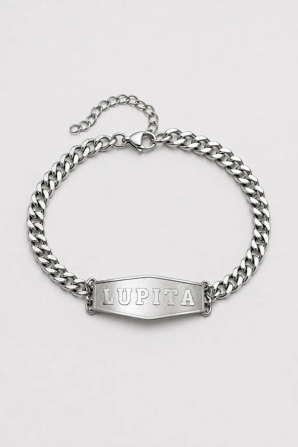 Custom Cuban Link Bracelet — presentation — Silver-tone