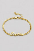 Cuban Link Name Bracelet — presentation — Gold