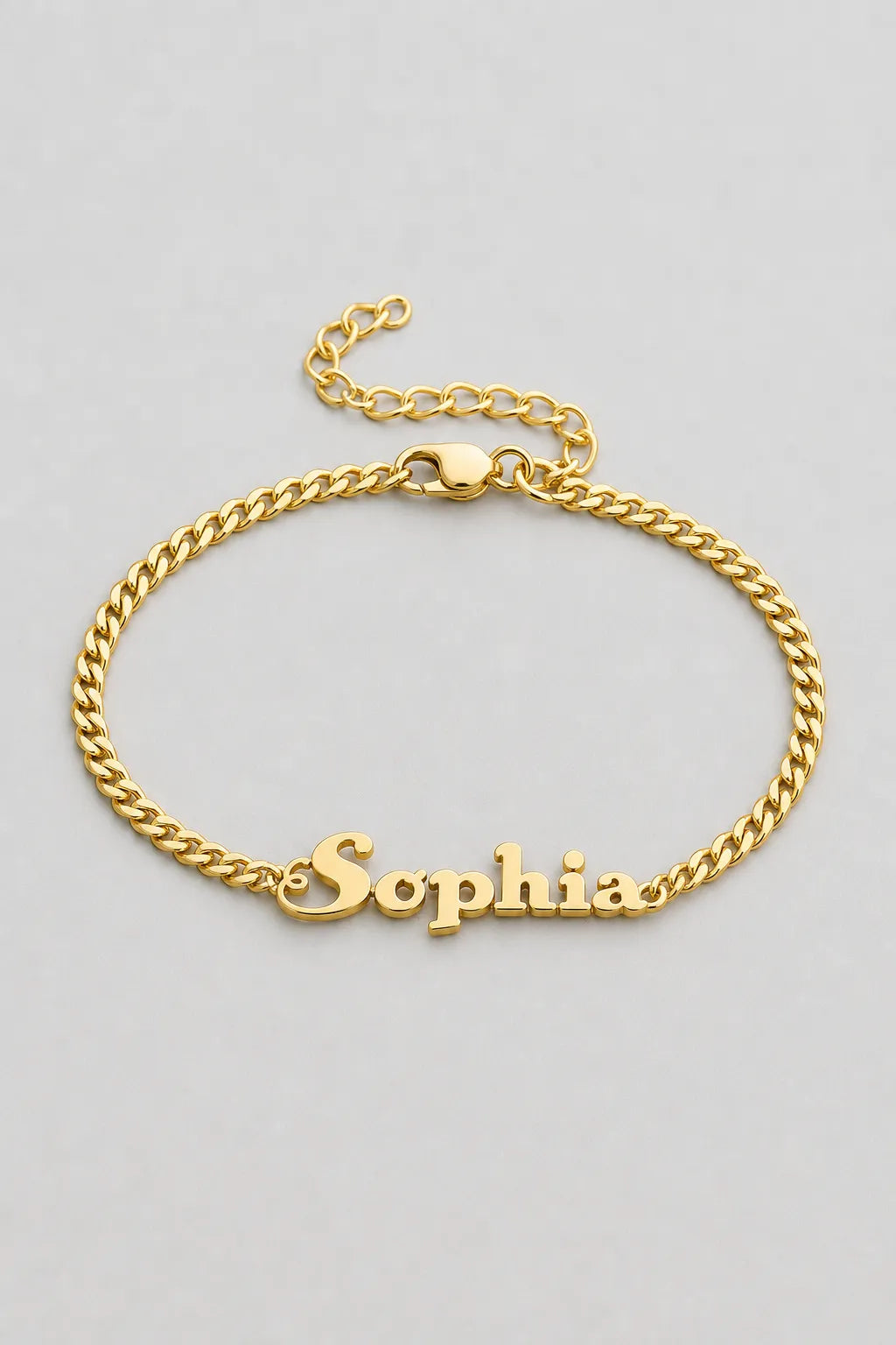 Cuban Link Name Bracelet — variant — Gold