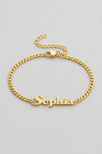 Cuban Link Name Bracelet — variant — Gold
