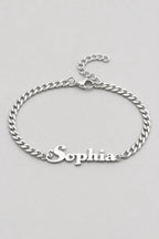 Cuban Link Name Bracelet — variant — Silver