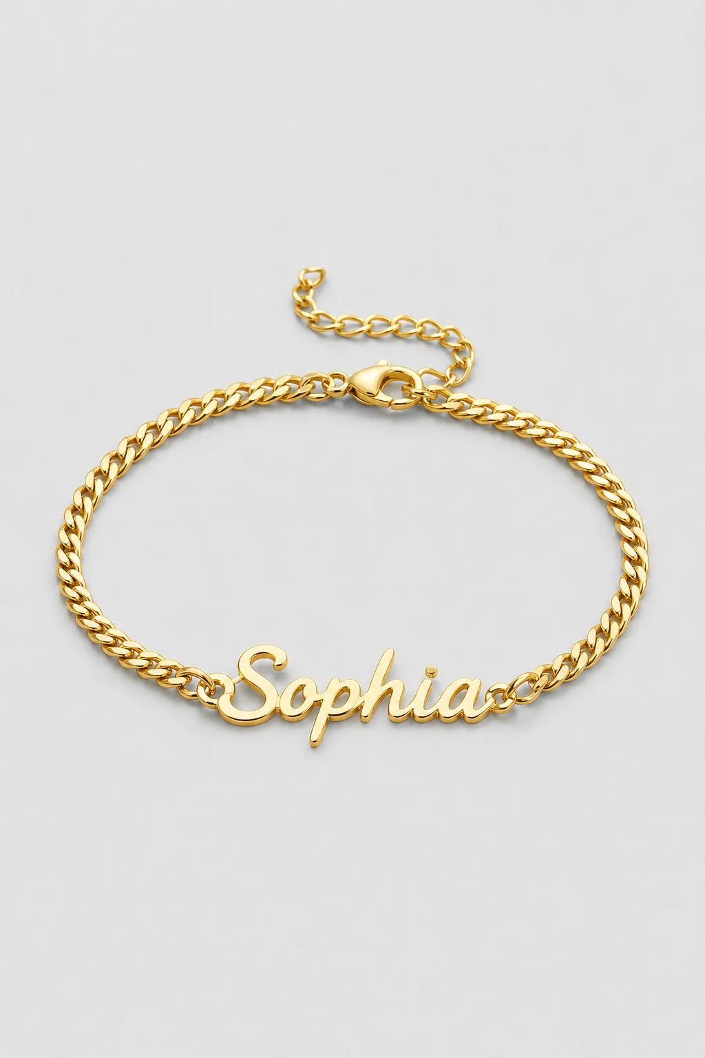 Cuban Link Name Bracelet — variant — Gold