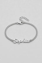 Cuban Link Name Bracelet — variant — Silver