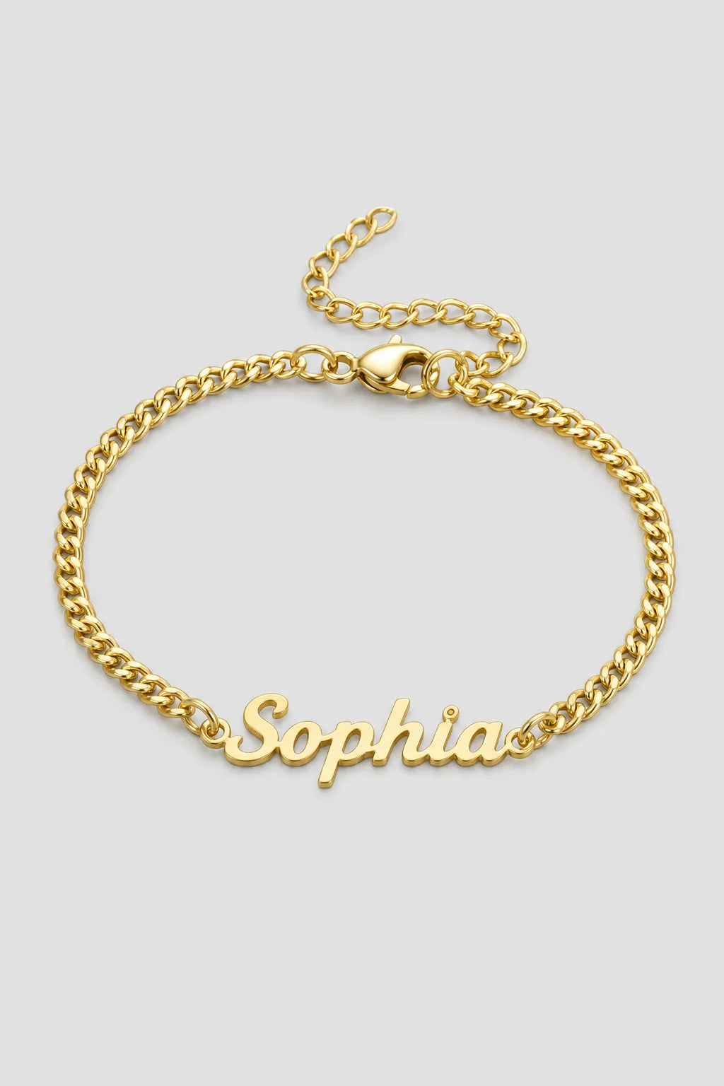 Cuban Link Name Bracelet — variant — Gold