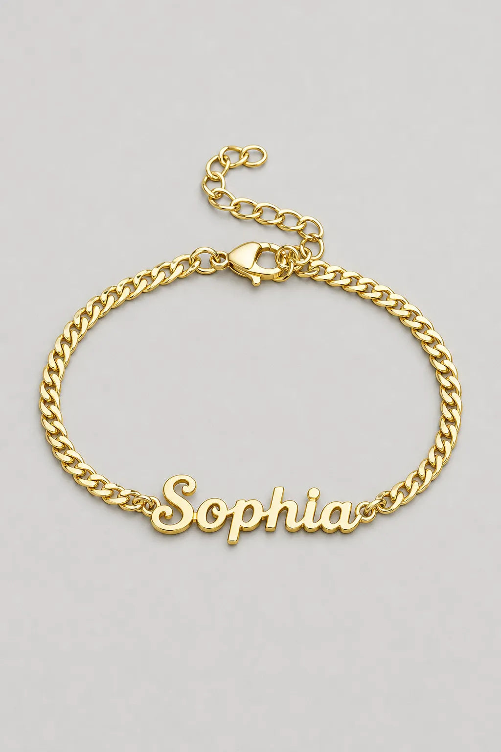 Cuban Link Name Bracelet — variant — Gold