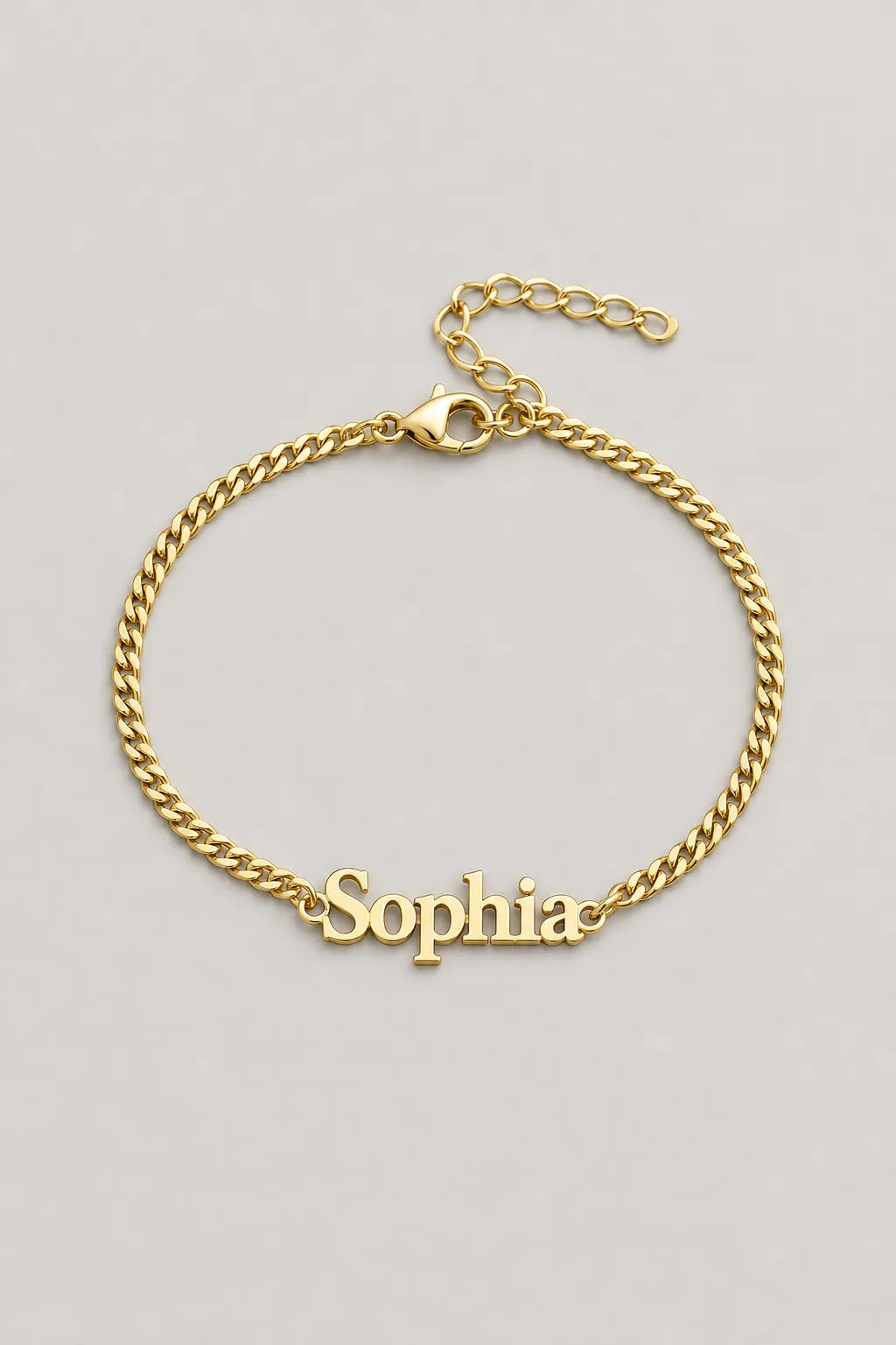 Cuban Link Name Bracelet — variant — Gold
