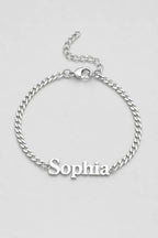 Cuban Link Name Bracelet — variant — Silver