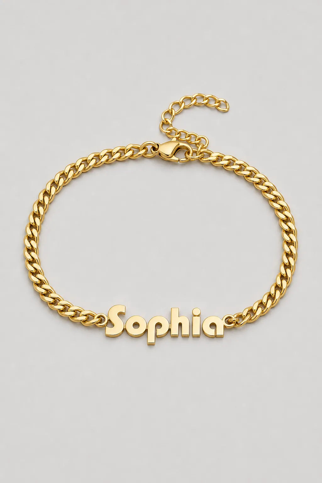 Cuban Link Name Bracelet — variant — Gold