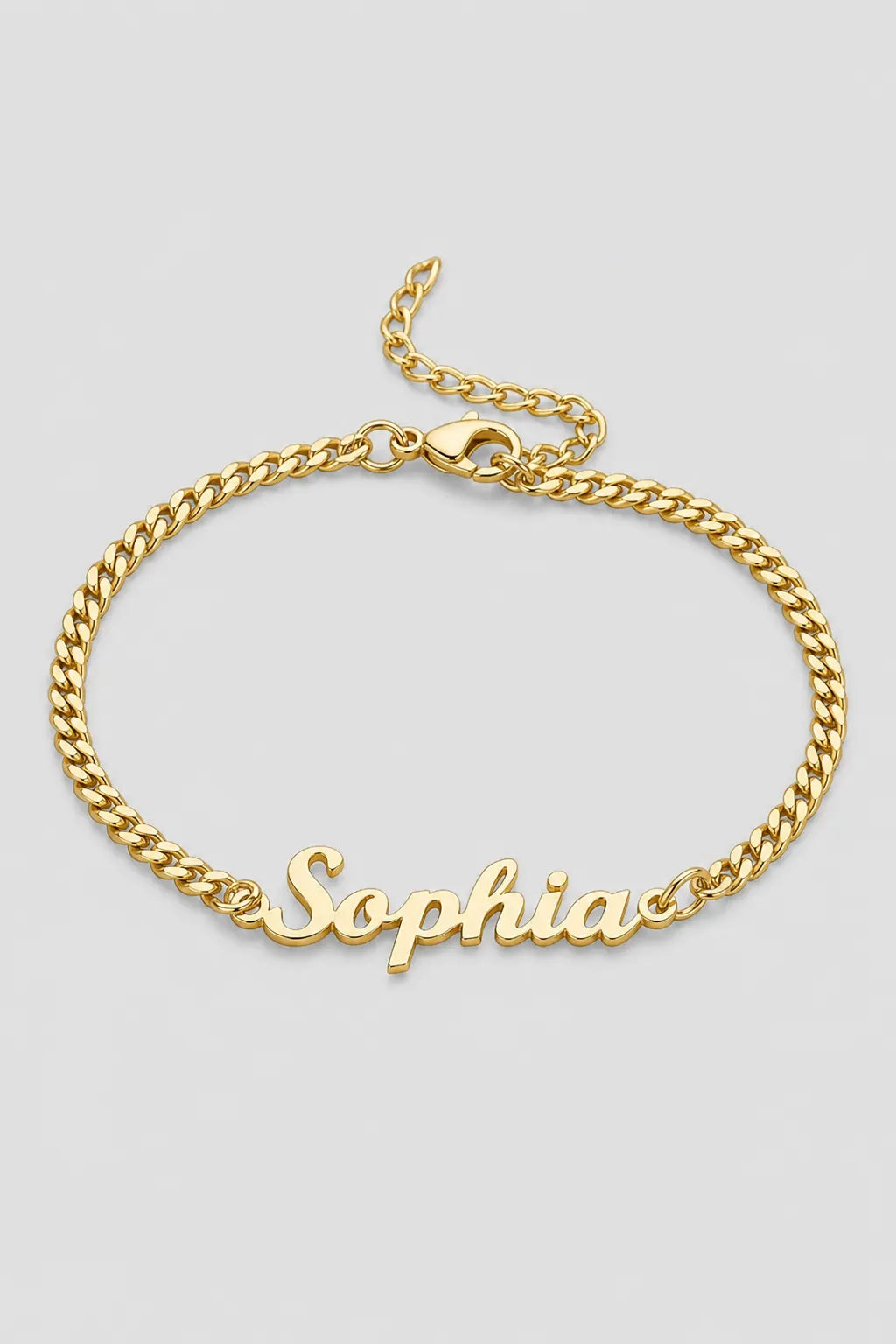 Cuban Link Name Bracelet — variant — Gold