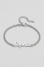 Cuban Link Name Bracelet — variant — Silver