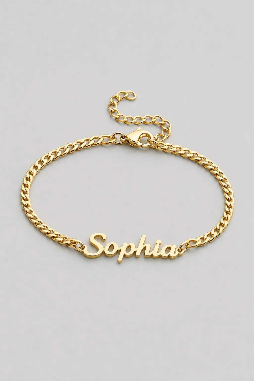 Cuban Link Name Bracelet — variant — Gold