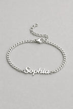 Cuban Link Name Bracelet — variant — Silver
