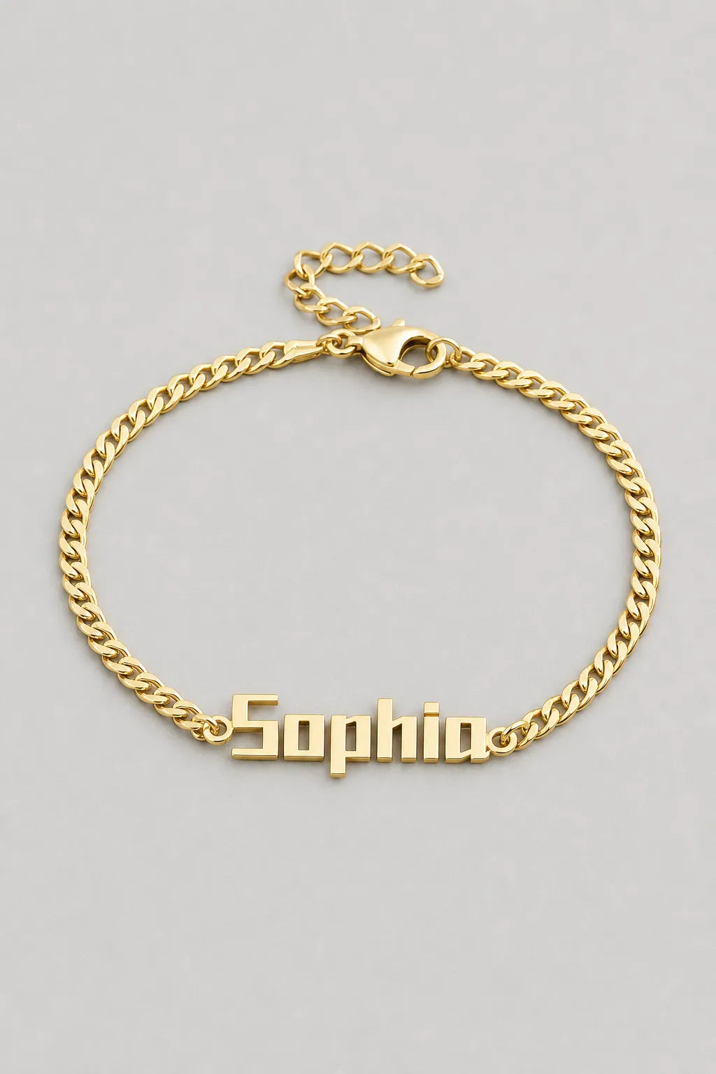 Cuban Link Name Bracelet — variant — Gold