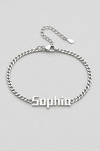 Cuban Link Name Bracelet — variant — Silver