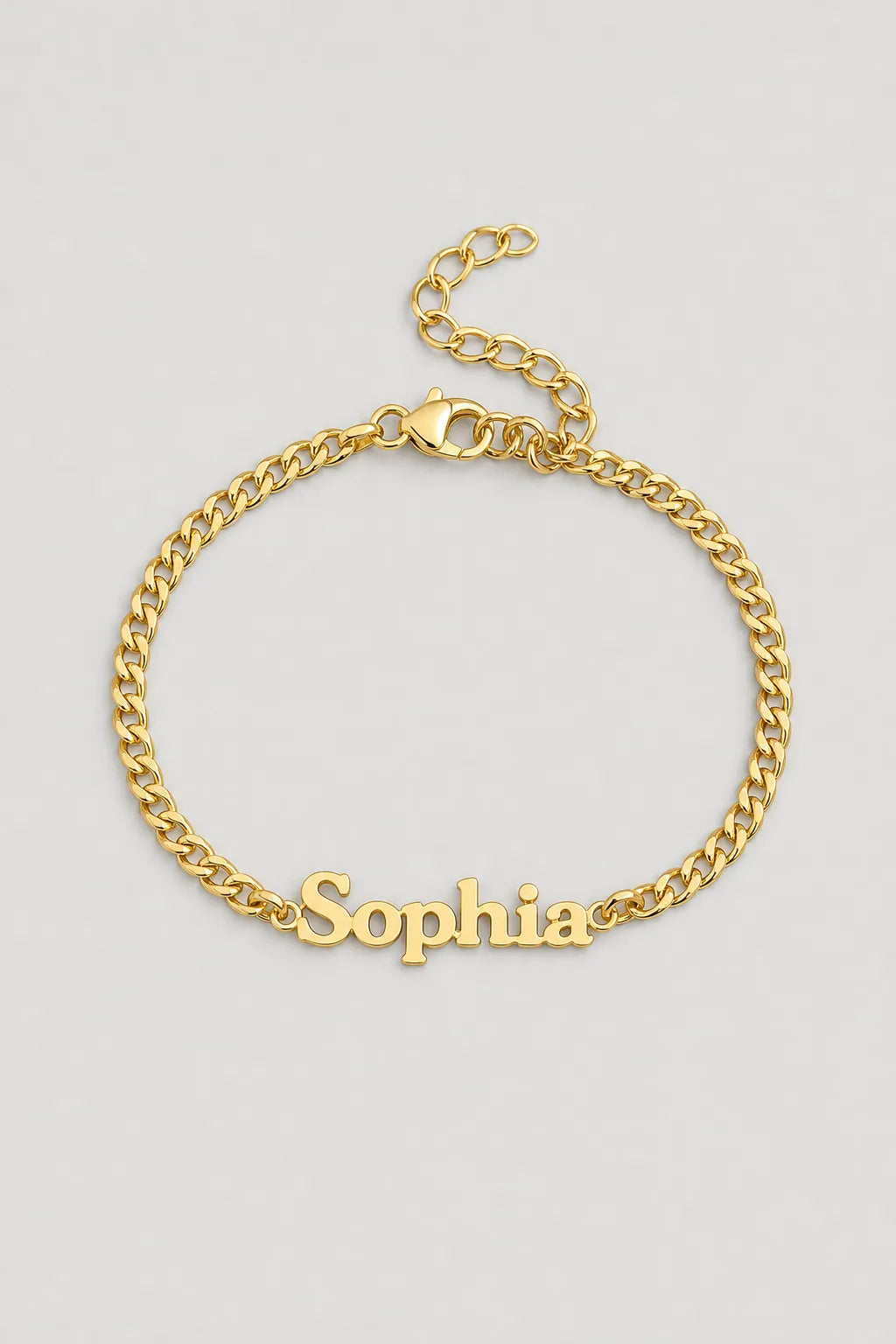 Cuban Link Name Bracelet — variant — Gold