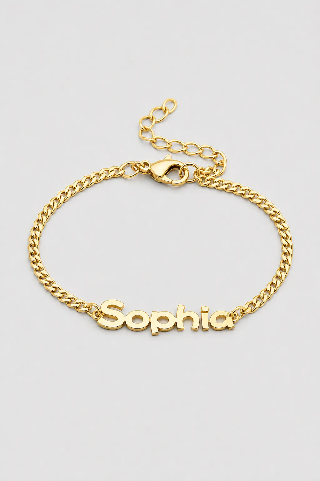 Cuban Link Name Bracelet — variant — Gold