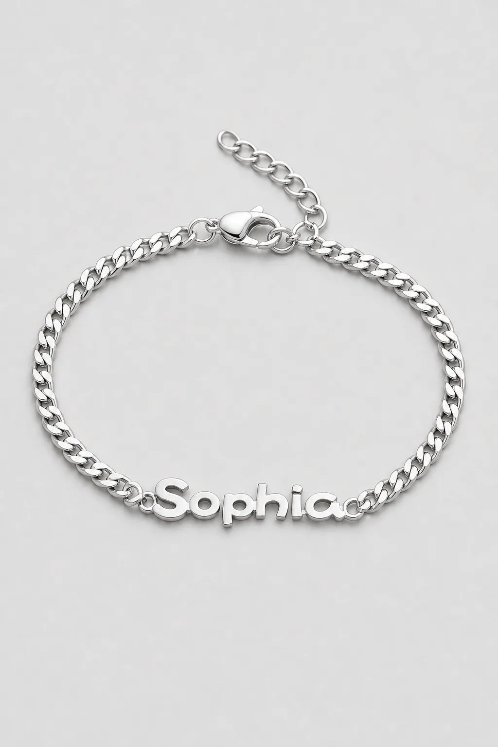 Cuban Link Name Bracelet — variant — Silver