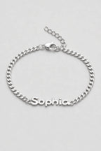 Cuban Link Name Bracelet — variant — Silver