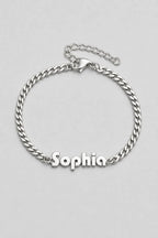 Cuban Link Name Bracelet — variant — Silver