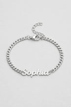 Cuban Link Name Bracelet — variant — Silver