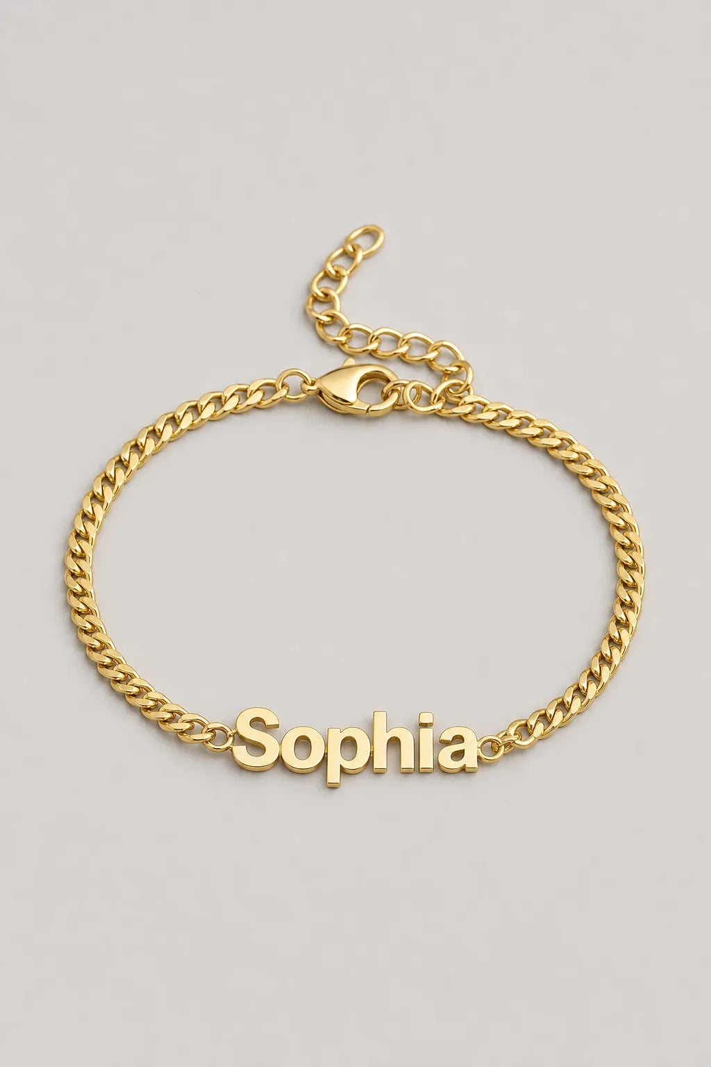 Cuban Link Name Bracelet — variant — Gold