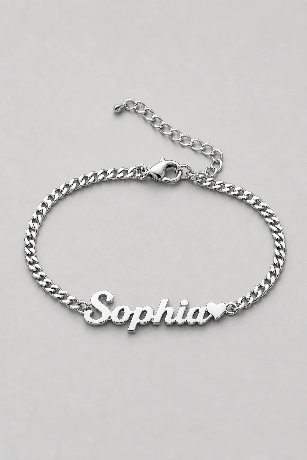 Cuban Link Name Bracelet — variant — Silver