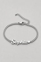 Cuban Link Name Bracelet — variant — Silver