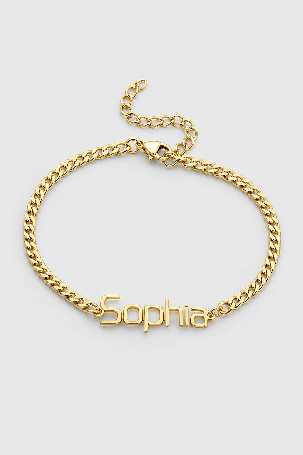 Cuban Link Name Bracelet — variant — Gold