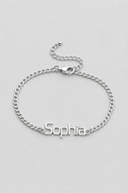 Cuban Link Name Bracelet — variant — Silver