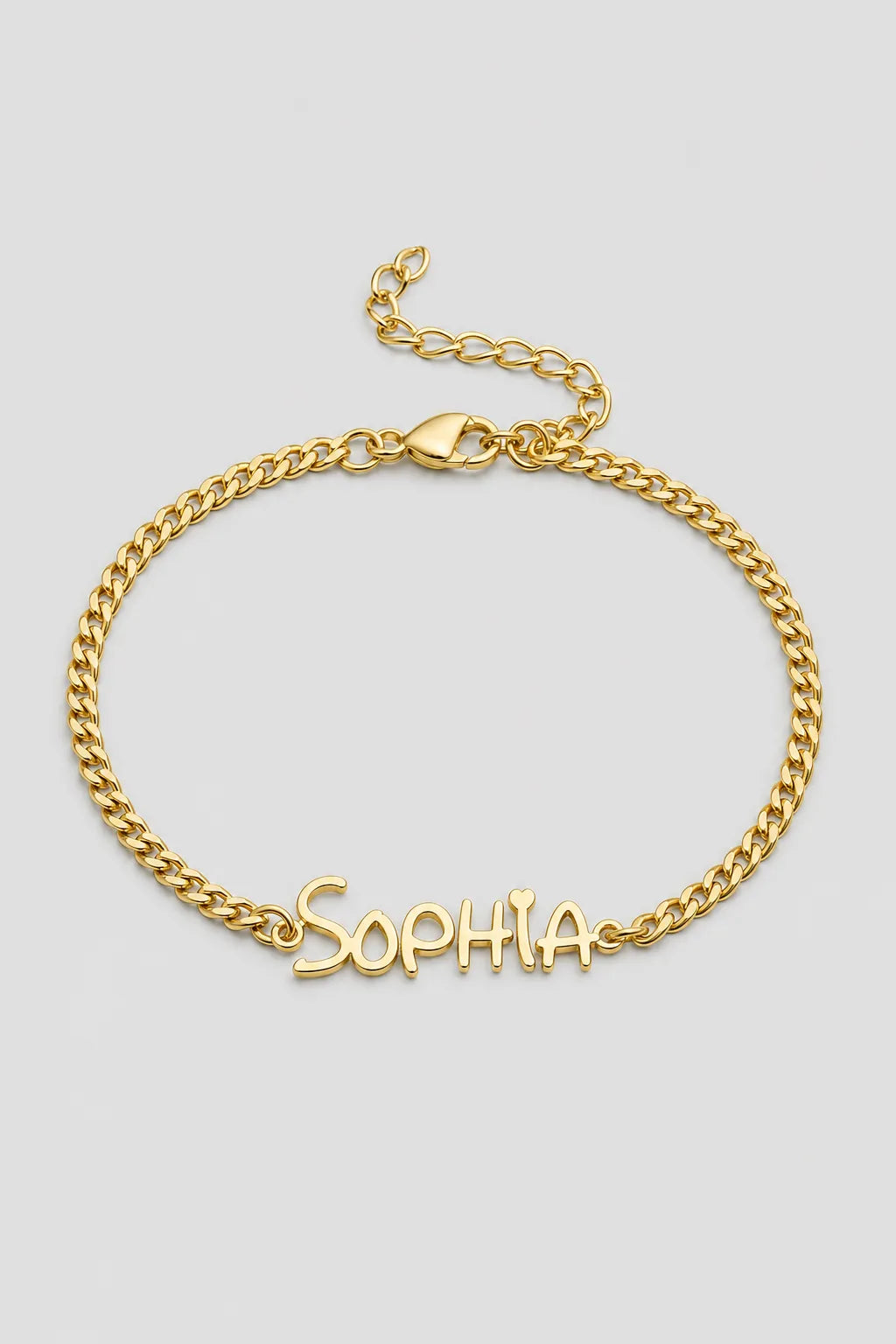 Cuban Link Name Bracelet — variant — Gold