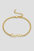 Cuban Link Name Bracelet — variant — Gold