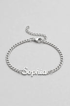 Cuban Link Name Bracelet — variant — Silver