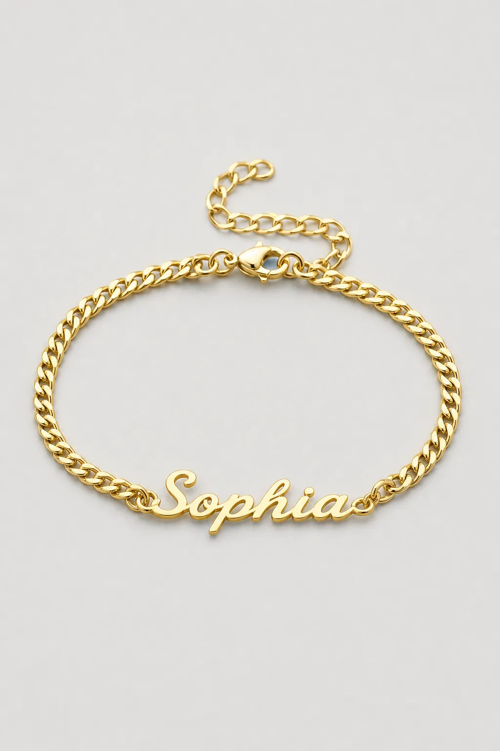 Cuban Link Name Bracelet — variant — Gold