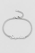 Cuban Link Name Bracelet — variant — Silver