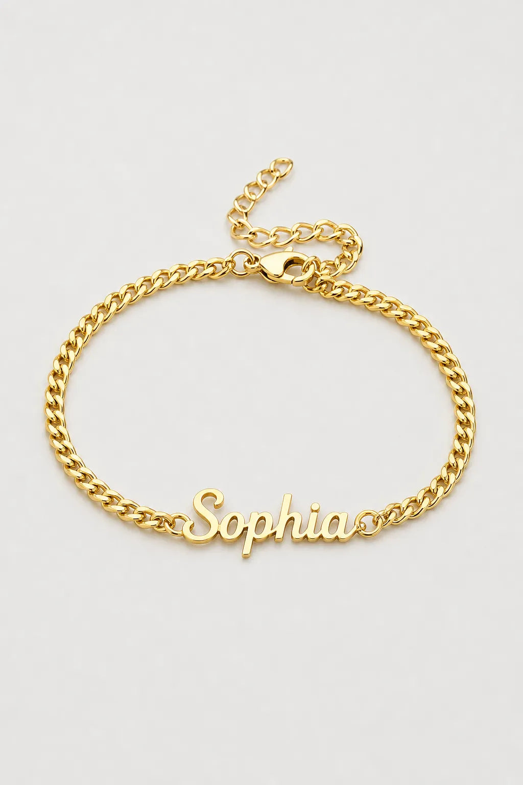 Cuban Link Name Bracelet — variant — Gold