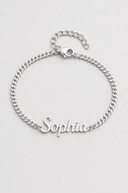 Cuban Link Name Bracelet — variant — Silver