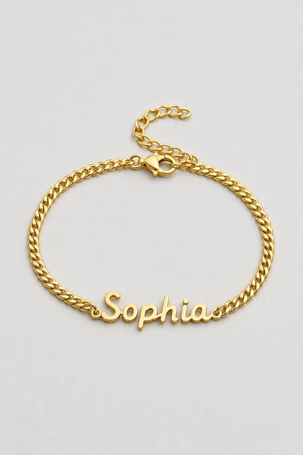 Cuban Link Name Bracelet — variant — Gold