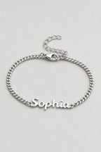 Cuban Link Name Bracelet — variant — Silver