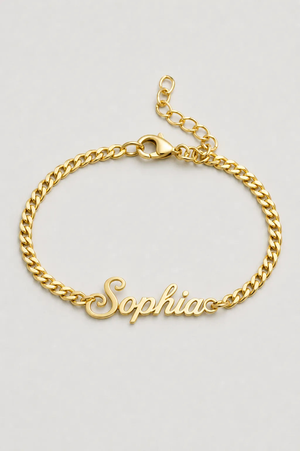 Cuban Link Name Bracelet — variant — Gold