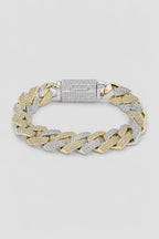 Two-Tone Cuban Link Bracelet — presentation — Gold-tone two-tone